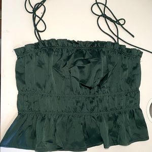 princess polly irvetta top forest green!!